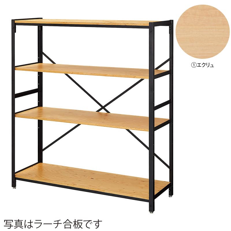 ストア・エキスプレス Lアングルシェルフラック 4段 幅120cm エクリュ 61-779-10-1 1台（ご注文単位1台）【直送品】