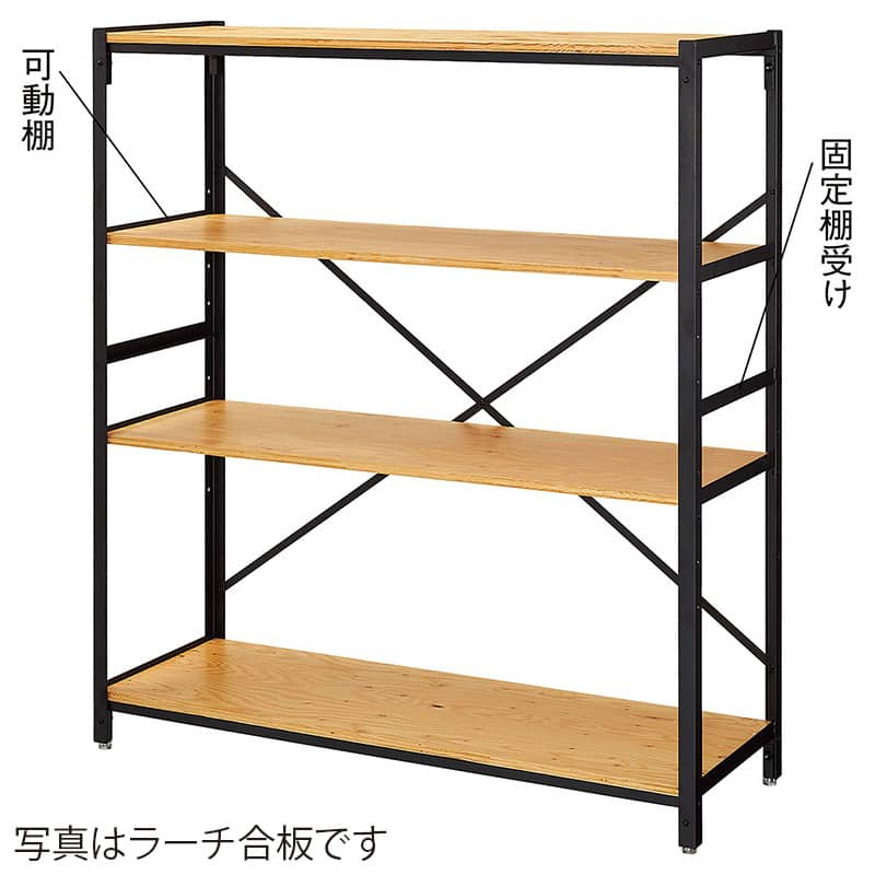 ストア・エキスプレス Lアングルシェルフラック 4段 幅120cm ダークブラウン 61-779-10-2 1台(ご注文単位1台)【直送品】