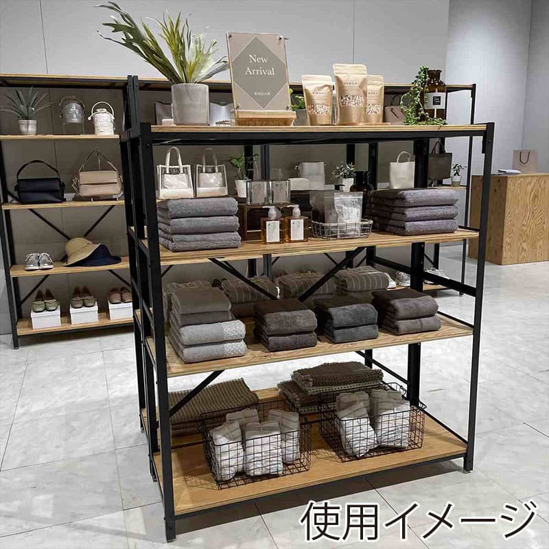 ストア・エキスプレス Lアングルシェルフラック 4段 幅120cm ラーチ合板 61-779-10-11 1台(ご注文単位1台)【直送品】