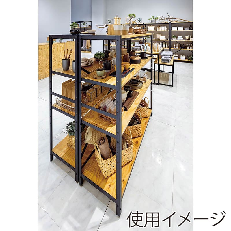 ストア・エキスプレス Lアングルシェルフラック 4段 幅120cm ラーチ合板 61-779-10-11 1台(ご注文単位1台)【直送品】