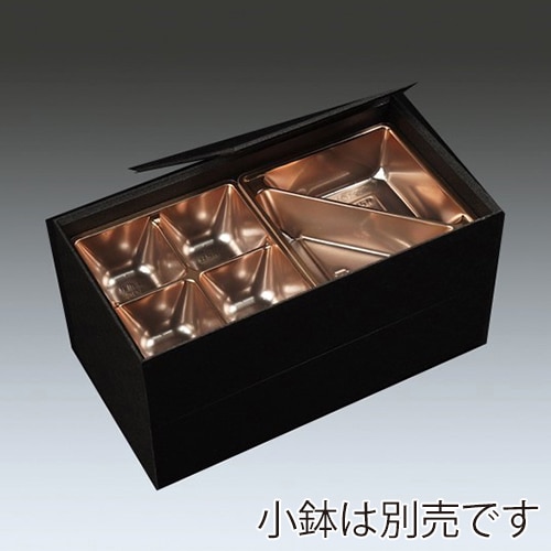 群馬デスコ 2段折 70小鉢 しゃくり蓋付 黒市松柄 TM-102 1個（ご注文単位20個）【直送品】