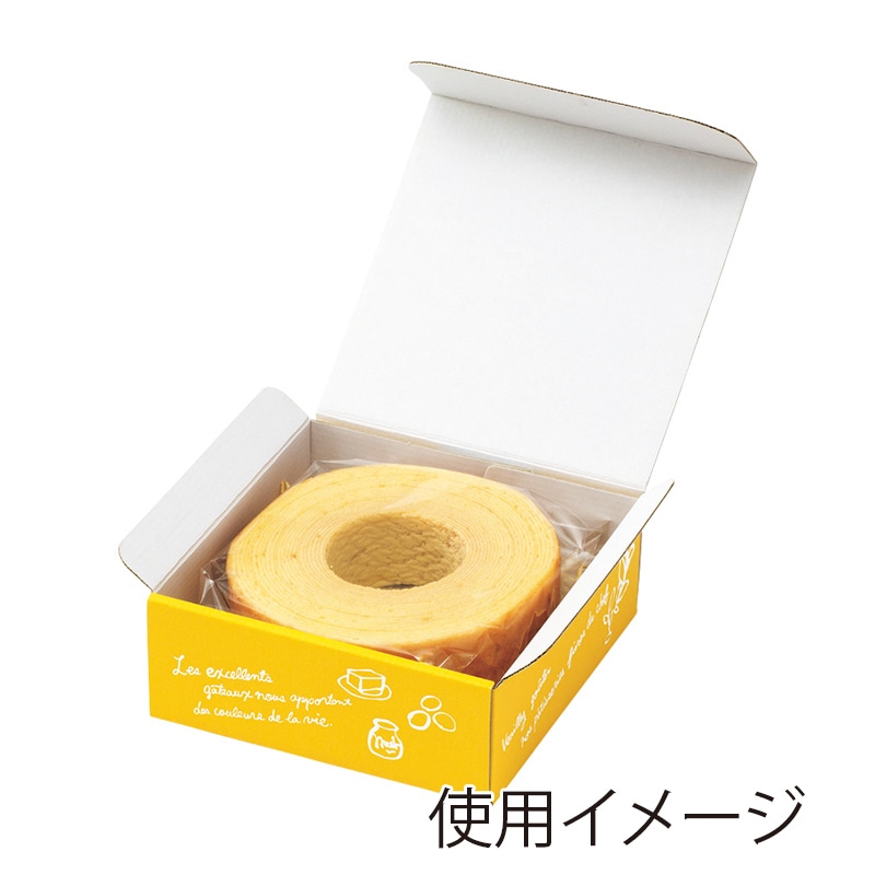 CA-GO(石渡) バウムクーヘン用箱 フレンチバウム 84495 100枚/束(ご注文単位1束)【直送品】