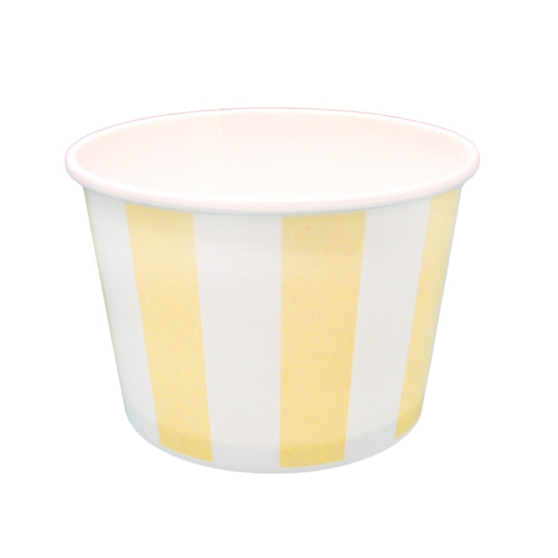 デザートカップ PI-120T ストライプイエロー 3914348 50個/袋(ご注文単位30袋)【直送品】