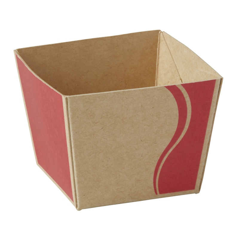 天満紙器 ベーキングミニトレー クラフトキューブ S チェリー BT12 50枚/束(ご注文単位1束)【直送品】