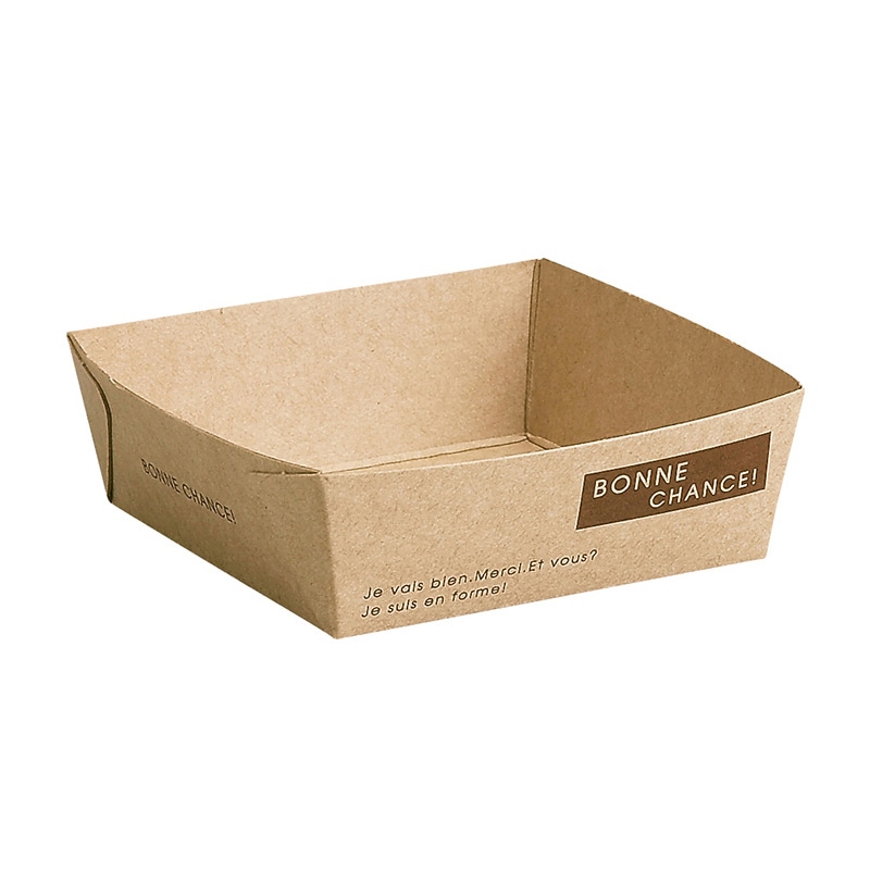 天満紙器 クラフトベーキングトレー スクエア型 ナチュール BT301N 50枚/束(ご注文単位1束)【直送品】