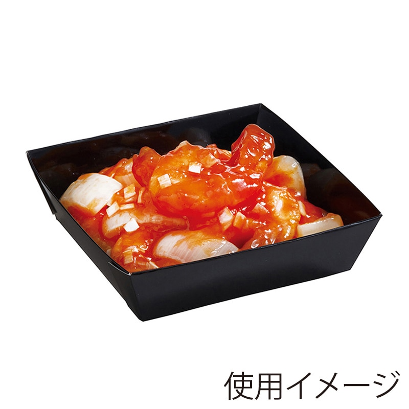 天満紙器 ベーキングトレー スクエア型 ブラック BT401 50枚/束（ご注文単位1束）【直送品】