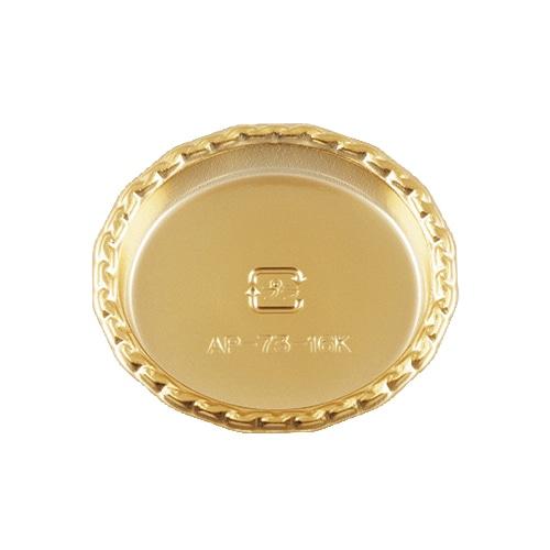 天満紙器 PETトレー 丸型 ゴールド AP-73-16K 100枚/束(ご注文単位1束)【直送品】