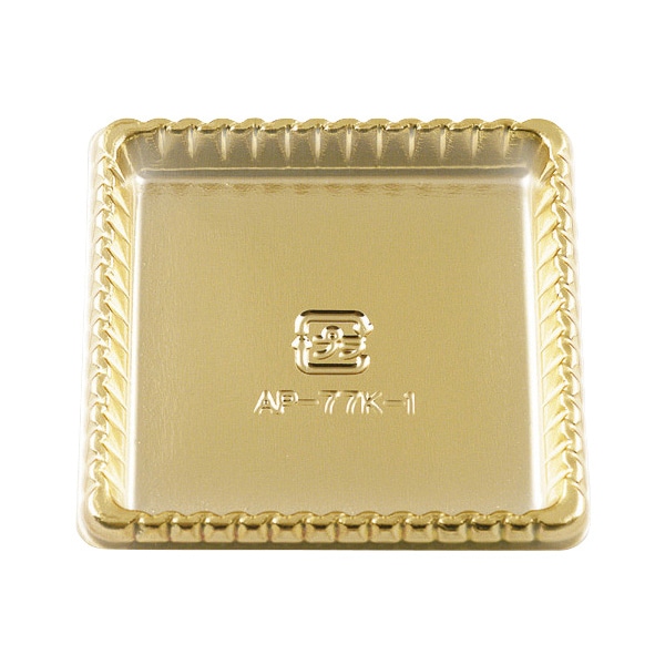 天満紙器 PETトレー 角型 ゴールド AP-77K-1 100枚/束（ご注文単位1束）【直送品】