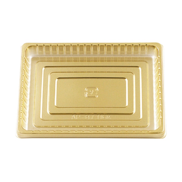天満紙器 PETトレー 角型 ゴールド AP-87-116K 100枚/束（ご注文単位1束）【直送品】