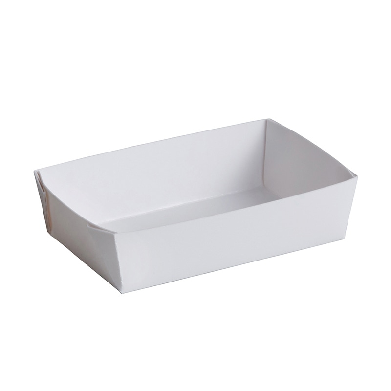 天満紙器 試食用ペーパートレー 45×70 白 FT002 200枚/束（ご注文単位1束）【直送品】