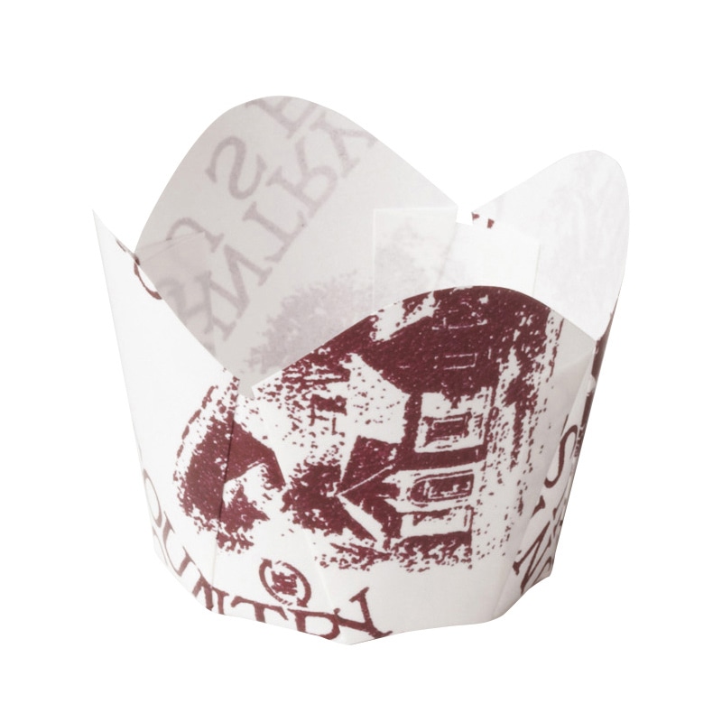 天満紙器 チューリップケーキカップ S ハウス 白 M303 100枚/束（ご注文単位1束）【直送品】