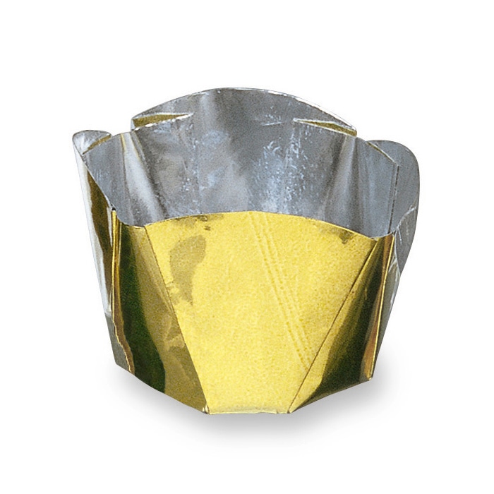 天満紙器 マフィンカップ ペットチューリップ S ゴールド MB-31 100枚/束（ご注文単位1束）【直送品】