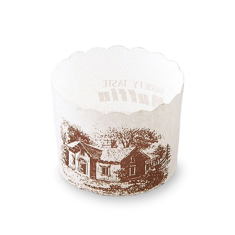 天満紙器 マフィンカップ M ハウス 白 M405 100枚/束（ご注文単位1束）【直送品】