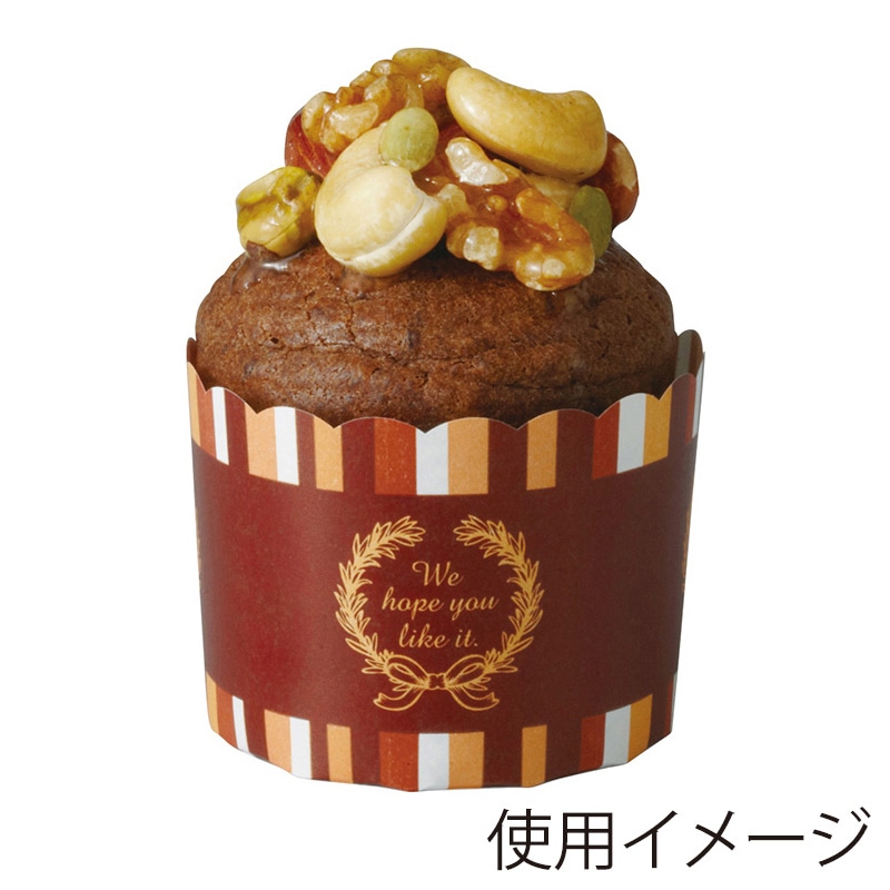 天満紙器 ペットマフィンカップ M ローレルストライプ MS742 100枚/束(ご注文単位1束)【直送品】