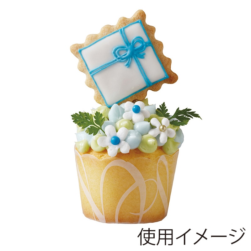 天満紙器 ホワイティミニ マフィンカップ S ホワイトライン CK62 100枚/束(ご注文単位1束)【直送品】