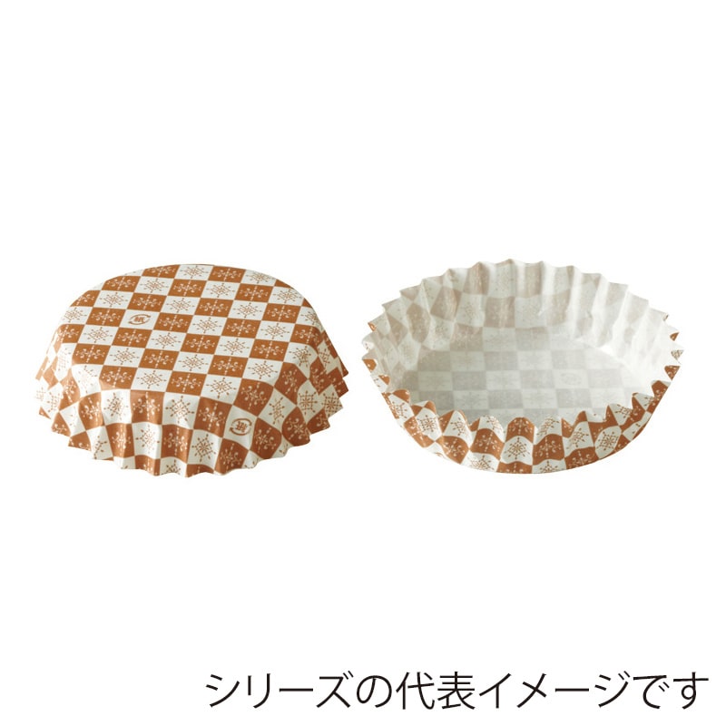 天満紙器 ペットカップ 丸型 8.0×2.5 茶ブロック PTC08025-B 300枚/束(ご注文単位1束)【直送品】