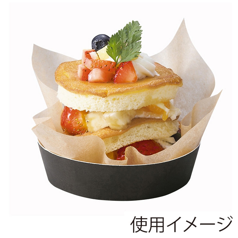 天満紙器 ラウンドココット ブラック PC506 100枚/束（ご注文単位1束）【直送品】