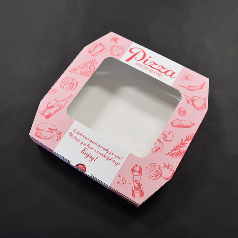 パケドゥソレイユ ピザ箱 10インチ窓付 デリシャスレッド 33031 1セット（ご注文単位1セット）【直送品】