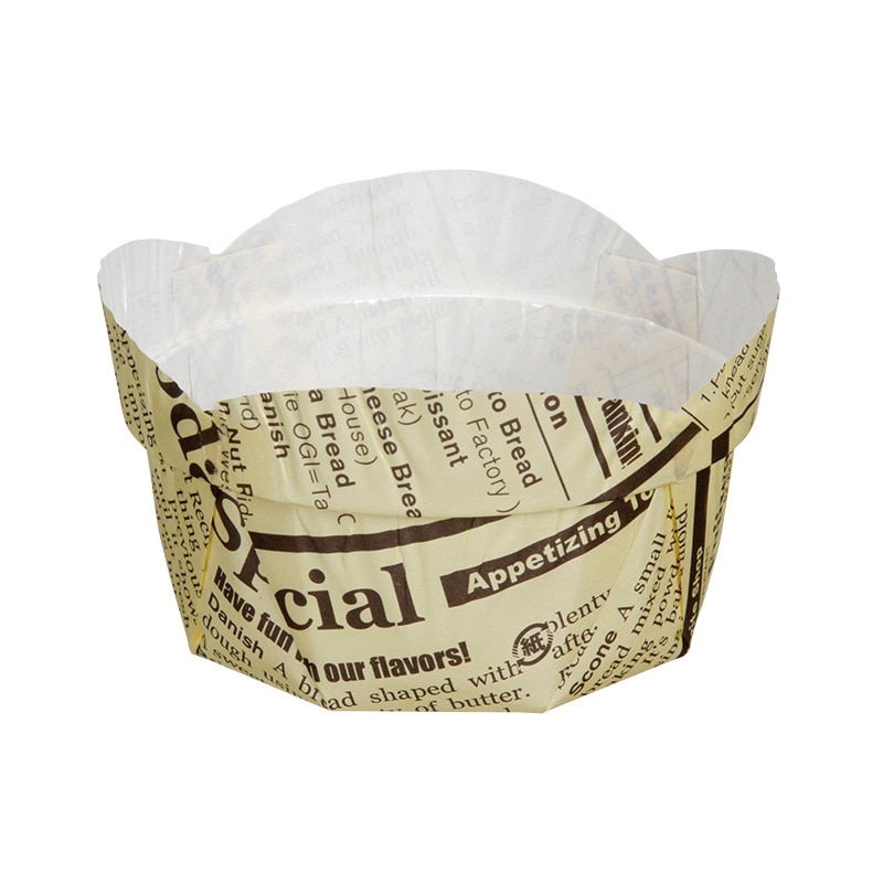 フォーション ケーキカップ フラワーポット φ75 チューリップ山英字アイボリー 750枚/束(ご注文単位1束)【直送品】