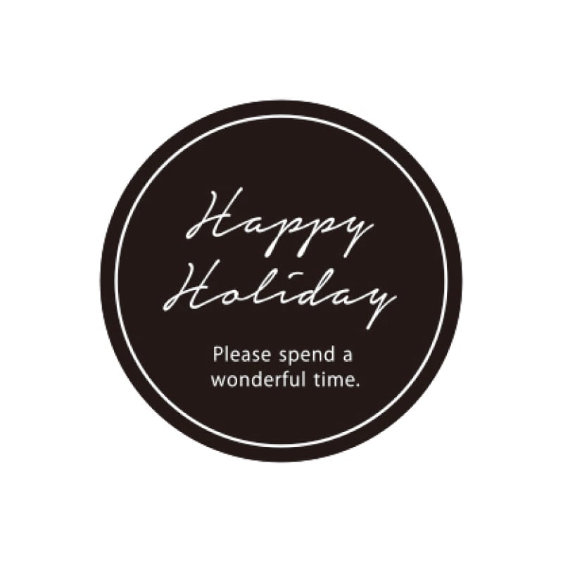 フォーション カフェボトルシール 丸 黒 500枚/束（ご注文単位1束）【直送品】