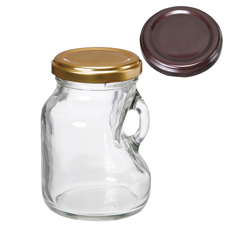 フォーション ガラス容器　ラボールびんミニストック  コーヒーブラウン蓋 48個/箱（ご注文単位1箱）【直送品】