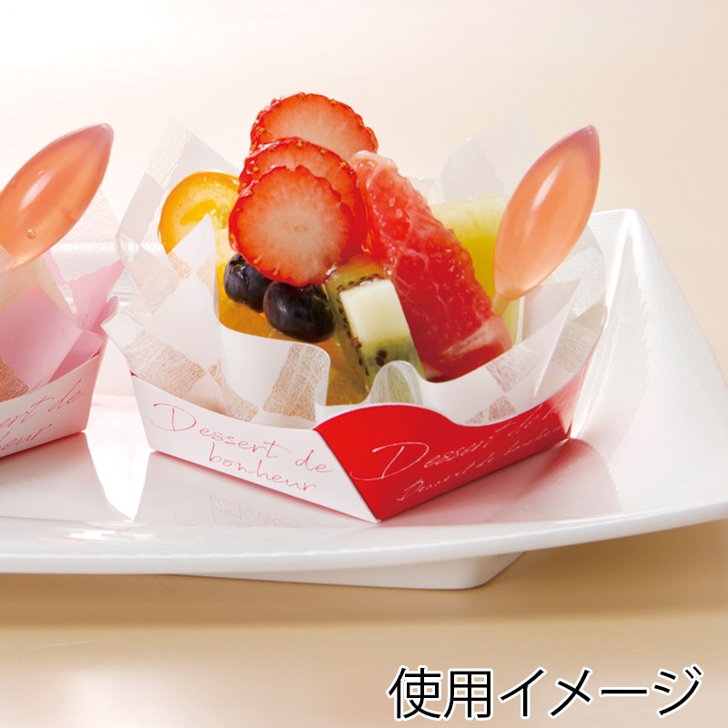 フォーション デザートトレー F デコールトレー レッド 1000個/箱(ご注文単位1箱)【直送品】