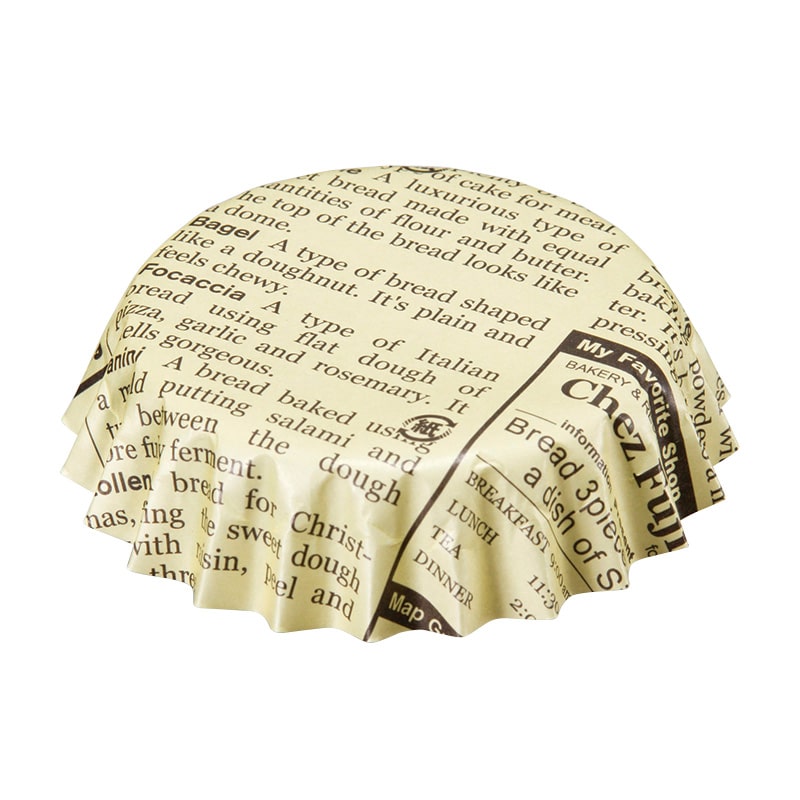 フォーション 焼菓子カップ JPマドカップ英字柄 70×20 アイボリー 1350枚/箱(ご注文単位1箱)【直送品】