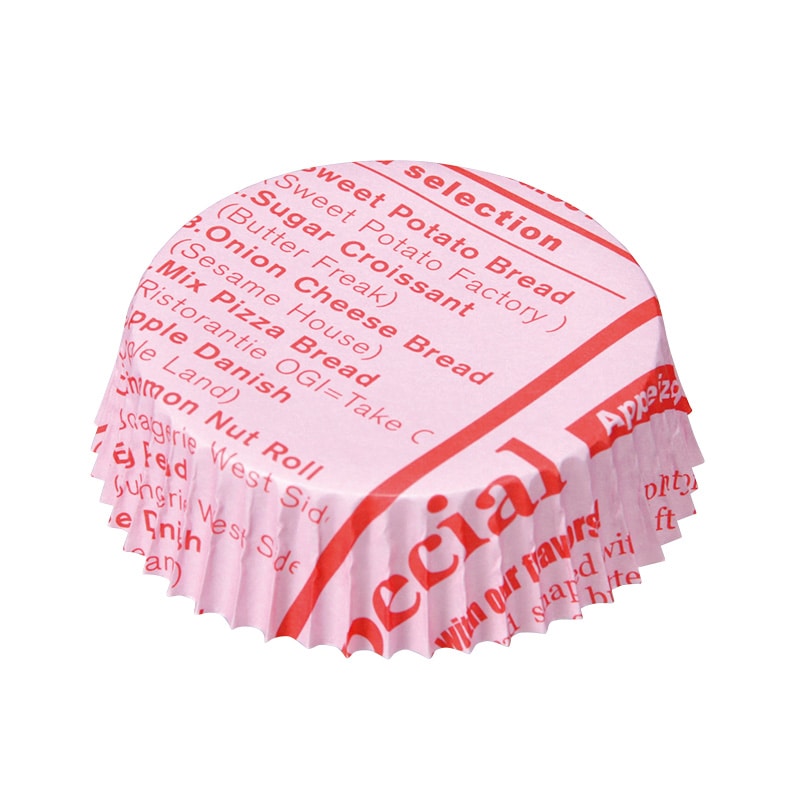 フォーション 焼菓子カップ JP英字柄 小 ピンク 1000枚/束(ご注文単位1束)【直送品】