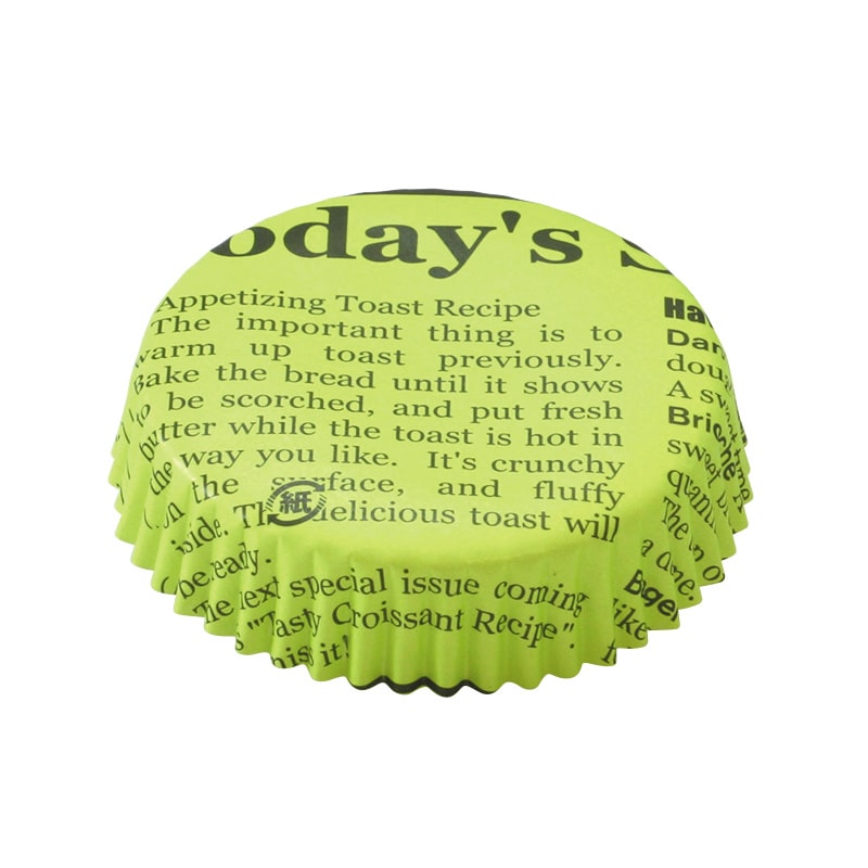 フォーション 焼菓子カップ JP英字柄 小 ライトグリーン 1000枚/束(ご注文単位1束)【直送品】