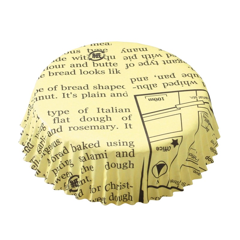 フォーション 焼菓子カップ JP英字柄 大 アイボリー 1000枚/束(ご注文単位1束)【直送品】