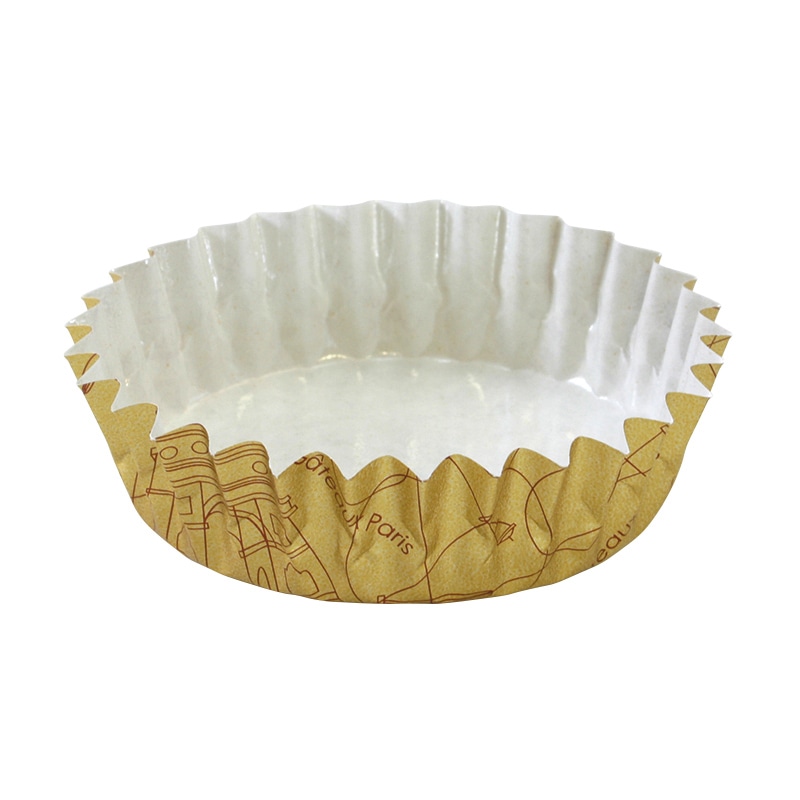 フォーション 焼菓子カップ JP120 パリの風 ゴールド 柄入 3150枚/束(ご注文単位1束)【直送品】