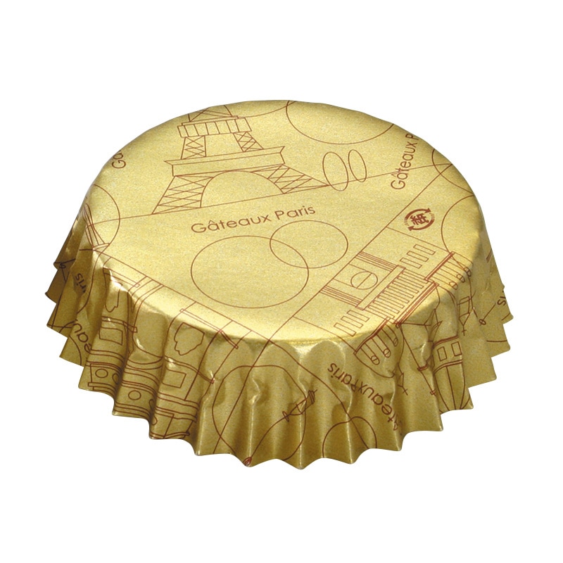 フォーション 焼菓子カップ JP120 パリの風 ゴールド 柄入 3150枚/束(ご注文単位1束)【直送品】