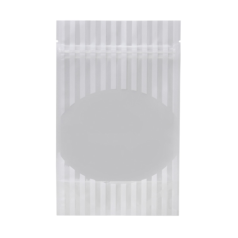 フォーション チャック付スタンド袋 中 白ストライプ 300枚/束（ご注文単位1束）【直送品】