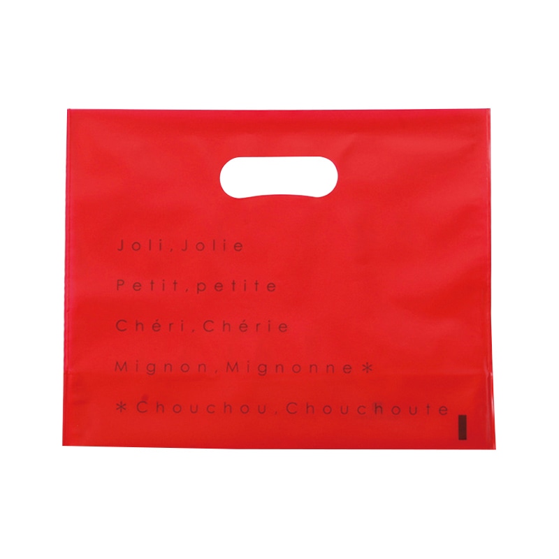 フォーション 手提げポリ袋　シャルマンバッグ 小 ニューレッド 100枚/束（ご注文単位1束）【直送品】