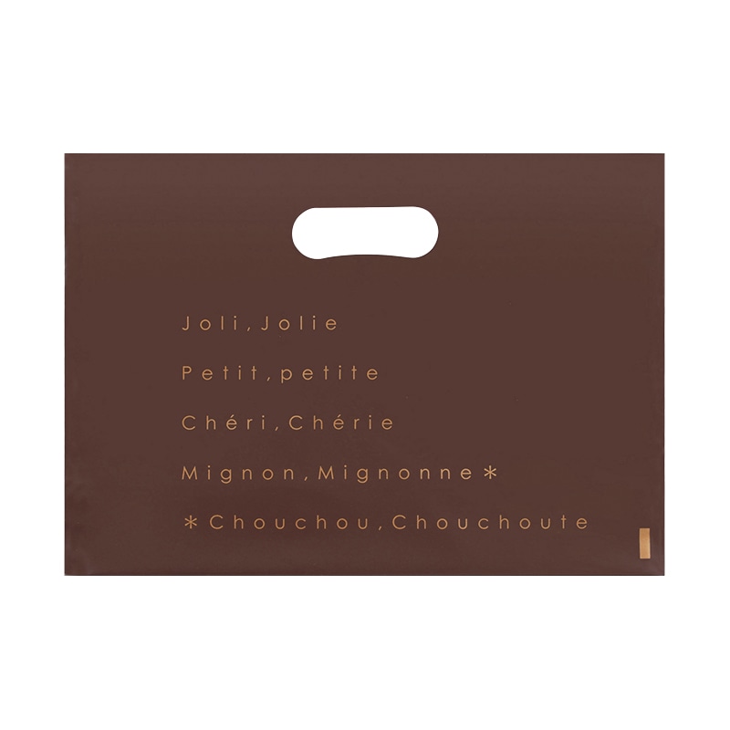 フォーション 手提げポリ袋　シャルマンバッグ 中 ブラウン 100枚/束（ご注文単位1束）【直送品】