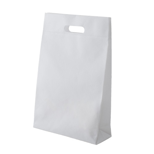 ㈱三和 不織布　小判抜きマチ付バッグ  SW4328-1　ホワイト 50枚/袋（ご注文単位1袋）【直送品】