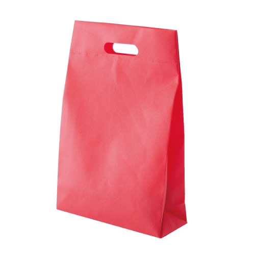 ㈱三和 不織布　小判抜きマチ付バッグ  SW4328-27　イタリアンレッド 50枚/袋（ご注文単位1袋）【直送品】