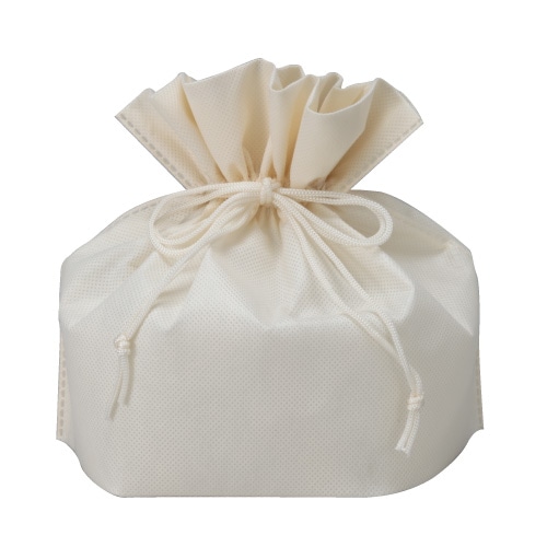 ㈱三和 不織布　パッケージ用巾着  3023-2　アイボリー 100枚/袋（ご注文単位1袋）【直送品】