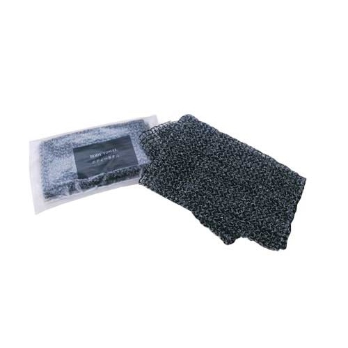 ㈱三和 アメニティ ボディタオル かため BT-39 ブラック 25個/袋(ご注文単位24袋)【直送品】