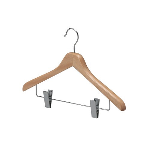㈱三和 木製ハンガー 木目天然色　ピンチ付 BS-12 60本/箱（ご注文単位1箱）【直送品】