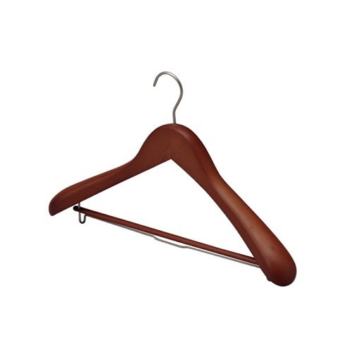 ㈱三和 木製ハンガー マットブラウン　ピンチ無 BS-17 40本/箱（ご注文単位1箱）【直送品】