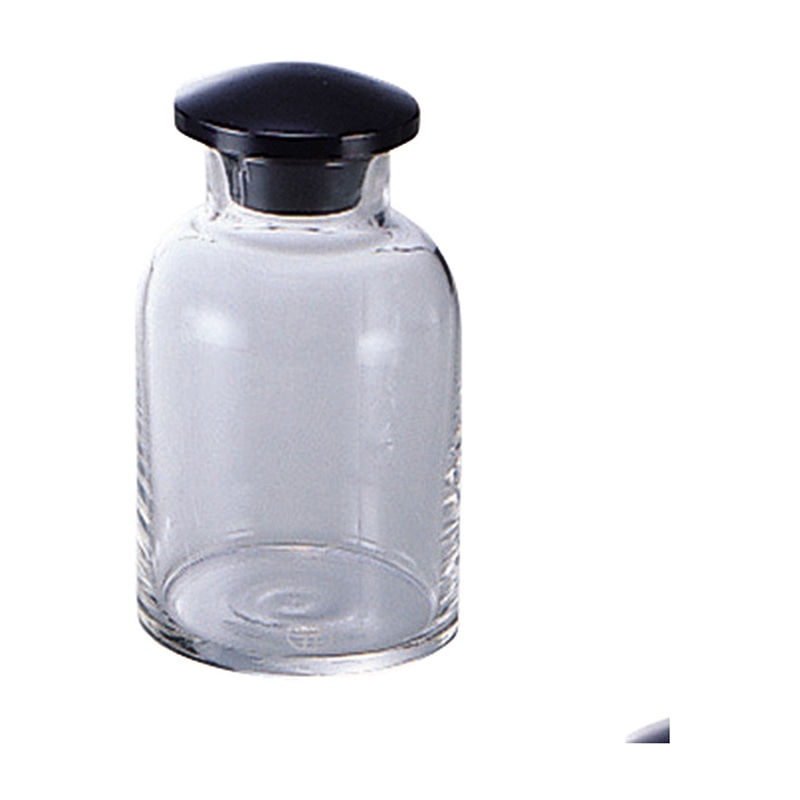散薬瓶 畑式 透明・黒キャップ付 500cc 1本(ご注文単位1本)【直送品】
