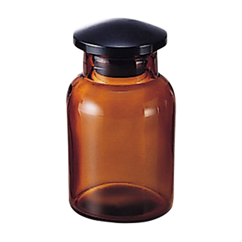 >散薬瓶 畑式 茶・黒キャップ付 300cc 1本(ご注文単位1本)【直送品】