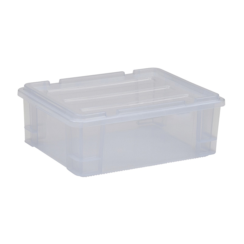 ポリコンテナー　蓋付　PT-21 485×370×185　クリア  1個（ご注文単位1個）【直送品】