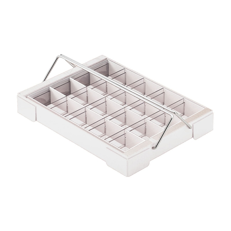 カラー散薬トレー 20人用 取手付 6143-06 ホワイト 1個(ご注文単位1個)【直送品】