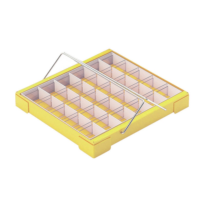 カラー散薬トレー 30人用 取手付 6144-03 イエロー 1個(ご注文単位1個)【直送品】