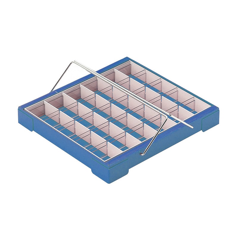 カラー散薬トレー 30人用 取手付 6144-04 ブルー 1個(ご注文単位1個)【直送品】