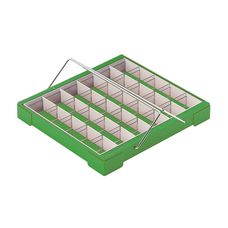 カラー散薬トレー 30人用 取手付 6144-05 グリーン 1個(ご注文単位1個)【直送品】