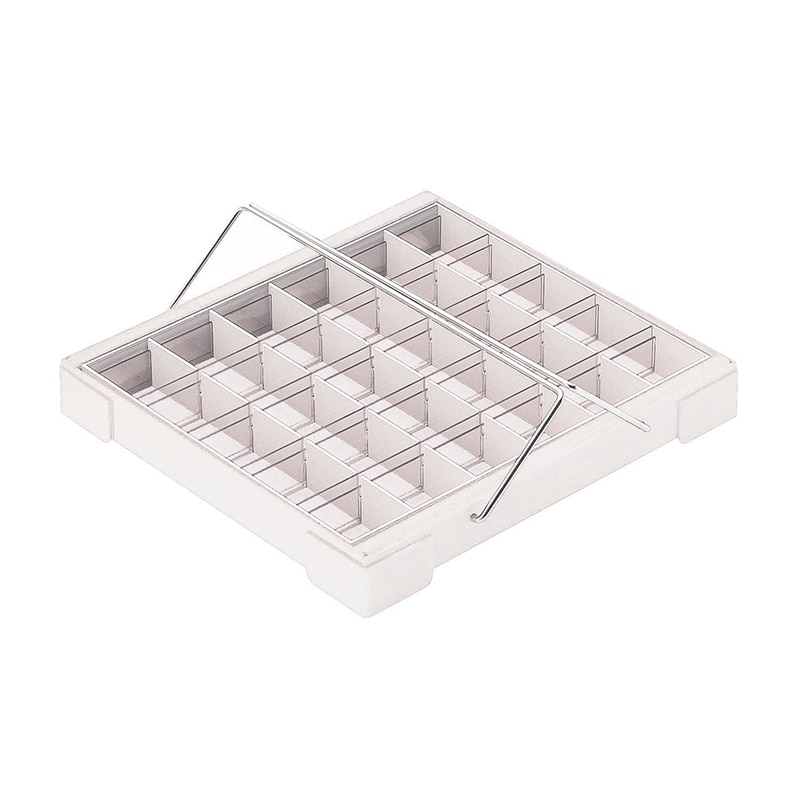 カラー散薬トレー 30人用 取手付 6144-06 ホワイト 1個(ご注文単位1個)【直送品】