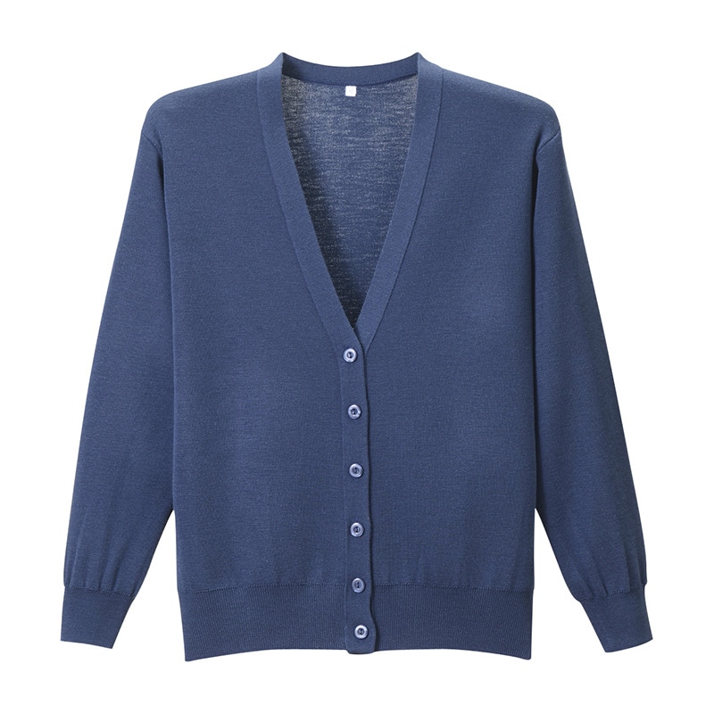 抗ピル長袖カーディガン D-1001 S オリエンタルネイビー 1枚(ご注文単位1枚)【直送品】